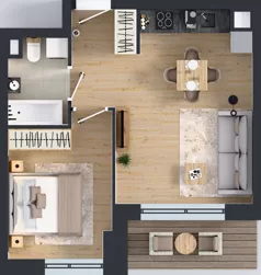 2 pokoje, mieszkanie 37,57 m², piętro 1, oferta nr C.1.M06, ETERNA, Gdańsk, Śródmieście, ul. Stępkarska