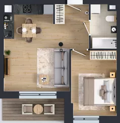 2 pokoje, mieszkanie 40,07 m², piętro 1, oferta nr C.1.M11, ETERNA, Gdańsk, Śródmieście, ul. Stępkarska