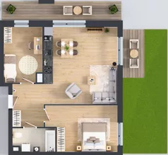3 pokoje, mieszkanie 64,22 m², piętro 1, oferta nr C.1.M22, ETERNA, Gdańsk, Śródmieście, ul. Stępkarska