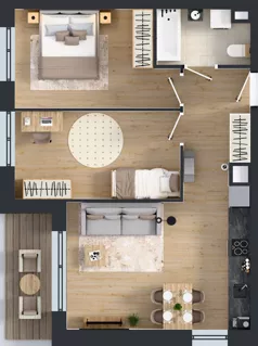 3 pokoje, mieszkanie 55,81 m², piętro 2, oferta nr C.2.M05, ETERNA, Gdańsk, Śródmieście, ul. Stępkarska