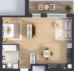 1 pokój, mieszkanie 47,32 m², piętro 2, oferta nr C.2.M21, ETERNA, Gdańsk, Śródmieście, ul. Stępkarska