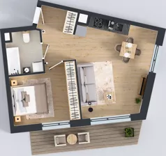 2 pokoje, mieszkanie 44,08 m², piętro 2, oferta nr D.2.M06, ETERNA, Gdańsk, Śródmieście, ul. Stępkarska