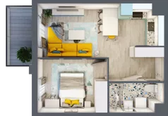 2 pokoje, mieszkanie 34,92 m², piętro 2, oferta nr 21.40, Osiedle Pastelowe, Gdańsk, Orunia Górna-Gdańsk Południe, Gdańsk-Południe, ul. Pastelowa