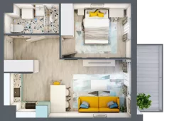 2 pokoje, mieszkanie 36,25 m², piętro 1, oferta nr 21.30, Osiedle Pastelowe, Gdańsk, Orunia Górna-Gdańsk Południe, Gdańsk-Południe, ul. Pastelowa