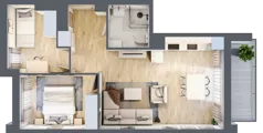 3 pokoje, lokal inwestycyjny 51,15 m², piętro 1, oferta nr C9.5, Solmarina, Wiślinka, ul. Łąkowa