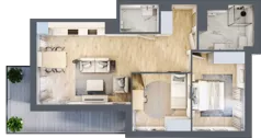 3 pokoje, lokal inwestycyjny 56,82 m², piętro 1, oferta nr C4.4 - (U), Solmarina, Wiślinka, ul. Łąkowa