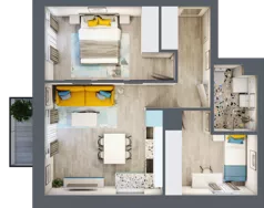 3 pokoje, mieszkanie 49,08 m², piętro 3, oferta nr E1.32, Osiedle Kociewskie III, Rokitki, ul. Tczewska