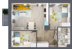 3 pokoje, mieszkanie 54,69 m², piętro 2, oferta nr E1.28, Osiedle Kociewskie III, Rokitki, ul. Tczewska
