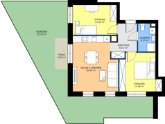 3 pokoje, mieszkanie 55,08 m², piętro 1, oferta nr E1.19, Osiedle Kociewskie V, Rokitki, ul. Tczewska