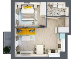 2 pokoje, mieszkanie 35,26 m², piętro 3, oferta nr E2.30, Osiedle Kociewskie V, Rokitki, ul. Tczewska