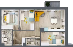 4 pokoje, mieszkanie 64,90 m², piętro 2, oferta nr E2.23, Osiedle Kociewskie III, Rokitki, ul. Tczewska