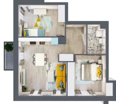 3 pokoje, mieszkanie 55,08 m², piętro 2, oferta nr E3.29, Osiedle Kociewskie III, Rokitki, ul. Tczewska