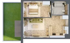 2 pokoje, mieszkanie 41,67 m², piętro 3, oferta nr B2.41, Osiedle Chabrowe, Starogard Gdański, ul. Gen. Stanisław Sosabowskiego