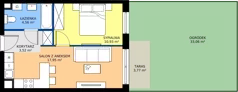 2 pokoje, mieszkanie 36,96 m², piętro 3, oferta nr B1.46, Osiedle Chabrowe, Starogard Gdański, ul. Gen. Stanisław Sosabowskiego