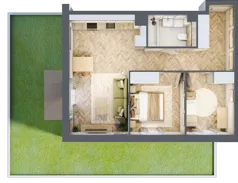 3 pokoje, mieszkanie 56,99 m², piętro 1, oferta nr B2.16, Osiedle Chabrowe, Starogard Gdański, ul. Gen. Stanisław Sosabowskiego