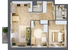3 pokoje, mieszkanie 60,43 m², piętro 4, oferta nr B1.62, Osiedle Chabrowe, Starogard Gdański, ul. Gen. Stanisław Sosabowskiego