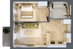 2 pokoje, mieszkanie 41,67 m², piętro 3, oferta nr B2.41, Osiedle Chabrowe, Starogard Gdański, ul. Gen. Stanisław Sosabowskiego