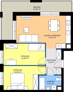 3 pokoje, mieszkanie 57,72 m², piętro 5, oferta nr C.5.M01, ETERNA, Gdańsk, Śródmieście, ul. Stępkarska
