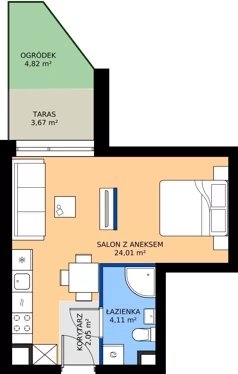 1 pokój, mieszkanie 30,17 m², piętro 1, oferta nr C.1.M18, ETERNA, Gdańsk, Śródmieście, ul. Stępkarska