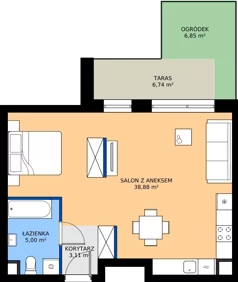 1 pokój, mieszkanie 47,32 m², piętro 2, oferta nr C.2.M21, ETERNA, Gdańsk, Śródmieście, ul. Stępkarska