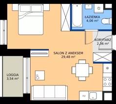 1 pokój, mieszkanie 35,90 m², piętro 1, oferta nr C.1.M04, ETERNA, Gdańsk, Śródmieście, ul. Stępkarska