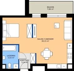 1 pokój, mieszkanie 47,32 m², piętro 2, oferta nr C.2.M21, ETERNA, Gdańsk, Śródmieście, ul. Stępkarska