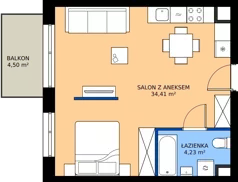 1 pokój, mieszkanie 38,64 m², piętro 2, oferta nr C.2.M17, ETERNA, Gdańsk, Śródmieście, ul. Stępkarska
