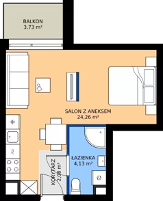 1 pokój, mieszkanie 30,47 m², piętro 2, oferta nr C.2.M19, ETERNA, Gdańsk, Śródmieście, ul. Stępkarska