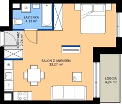 1 pokój, mieszkanie 39,63 m², piętro 5, oferta nr C.5.M21, ETERNA, Gdańsk, Śródmieście, ul. Stępkarska