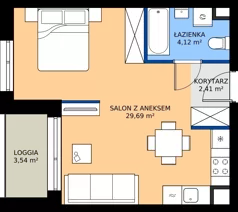 1 pokój, mieszkanie 36,22 m², piętro 2, oferta nr C.2.M04, ETERNA, Gdańsk, Śródmieście, ul. Stępkarska
