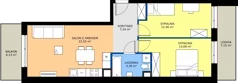 3 pokoje, mieszkanie 59,67 m², piętro 3, oferta nr C.3.M09, ETERNA, Gdańsk, Śródmieście, ul. Stępkarska