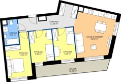 4 pokoje, apartament 72,77 m², piętro 5, oferta nr D.5.M03, ETERNA, Gdańsk, Śródmieście, ul. Stępkarska