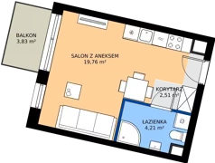 1 pokój, mieszkanie 26,48 m², piętro 1, oferta nr D.1.M11, ETERNA, Gdańsk, Śródmieście, ul. Stępkarska