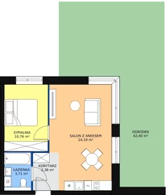 2 pokoje, mieszkanie 41,04 m², parter, oferta nr A.0.01(A1) wykończone pod klucz , Sand Dunes, Dziwnów, ul. Adama Mickiewicza 47