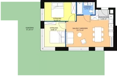 3 pokoje, apartament 47,69 m², parter, oferta nr A.0.02(A2) wykończone pod klucz , Sand Dunes, Dziwnów, ul. Adama Mickiewicza 47