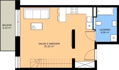 1 pokój, mieszkanie 57,98 m², piętro 2, oferta nr B3.KLA 2.5, Osiedle Literatura, Poznań, Strzeszyn, Strzeszyn, ul. Literacka