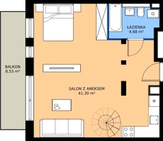 1 pokój, mieszkanie 60,77 m², piętro 2, oferta nr B3.KLA 2.6, Osiedle Literatura, Poznań, Strzeszyn, Strzeszyn, ul. Literacka