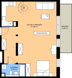 1 pokój, mieszkanie 86,91 m², piętro 2, oferta nr B3.KLA 2.1, Osiedle Literatura, Poznań, Strzeszyn, Strzeszyn, ul. Literacka
