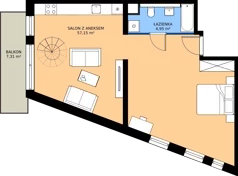 1 pokój, mieszkanie 81,39 m², piętro 2, oferta nr B3.KLB 2.2, Osiedle Literatura, Poznań, Strzeszyn, Strzeszyn, ul. Literacka