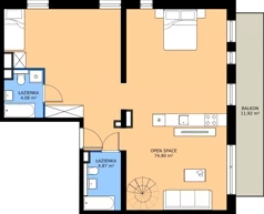 1 pokój, mieszkanie 109,93 m², piętro 2, oferta nr B3.KLA 2.8, Osiedle Literatura, Poznań, Strzeszyn, Strzeszyn, ul. Literacka
