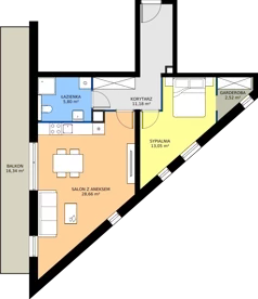 2 pokoje, mieszkanie 61,21 m², piętro 1, oferta nr B4.KLB 1.4, Osiedle Literatura, Poznań, Strzeszyn, Strzeszyn, ul. Literacka