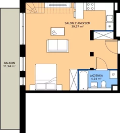1 pokój, mieszkanie 58,31 m², piętro 2, oferta nr B4.KLA 2.1, Osiedle Literatura, Poznań, Strzeszyn, Strzeszyn, ul. Literacka
