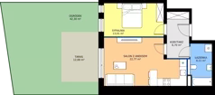 2 pokoje, mieszkanie 48,59 m², parter, oferta nr B4.KLA 0.8, Osiedle Literatura, Poznań, Strzeszyn, Strzeszyn, ul. Literacka