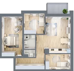 4 pokoje, mieszkanie 85,48 m², piętro 1, oferta nr A-16, AURA WARSZEWO, Szczecin, Północ, Warszewo, ul. Kalinowa