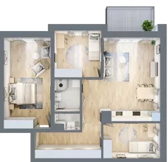 4 pokoje, mieszkanie 85,90 m², piętro 1, oferta nr B-16, AURA WARSZEWO, Szczecin, Północ, Warszewo, ul. Kalinowa