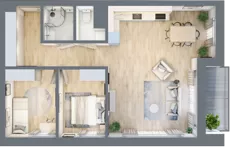 3 pokoje, mieszkanie 68,86 m², piętro 2, oferta nr B-26, AURA WARSZEWO, Szczecin, Północ, Warszewo, ul. Kalinowa