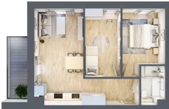 3 pokoje, mieszkanie 46,11 m², piętro 3, oferta nr OK-30, OKI DOKI, Szczecin, Śródmieście, Drzetowo-Grabowo, ul. Teofila Firlika / Nocznickiego