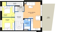 3 pokoje, mieszkanie 120,23 m², piętro 1, oferta nr A.2.1, POSITIVO Ołtaszyn, Wrocław, Ołtaszyn, ul. gen. Tadeusza Kutrzeby