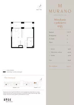1 pokój, mieszkanie 29,57 m², piętro 5, oferta nr M035, Murano, Warszawa, Śródmieście, Muranów, ul. Mordechaja Anielewicza 15A