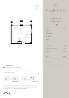 1 pokój, apartament 29,64 m², piętro 6, oferta nr M041, Murano, Warszawa, Śródmieście, Muranów, ul. Mordechaja Anielewicza 15A
